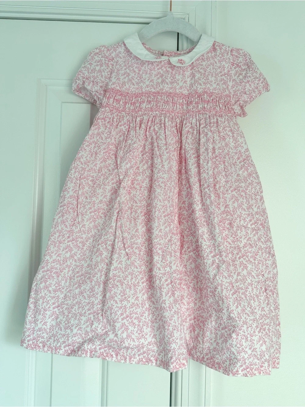 Jojo Maman Bebe pink floral dress size 18-24m VGUC